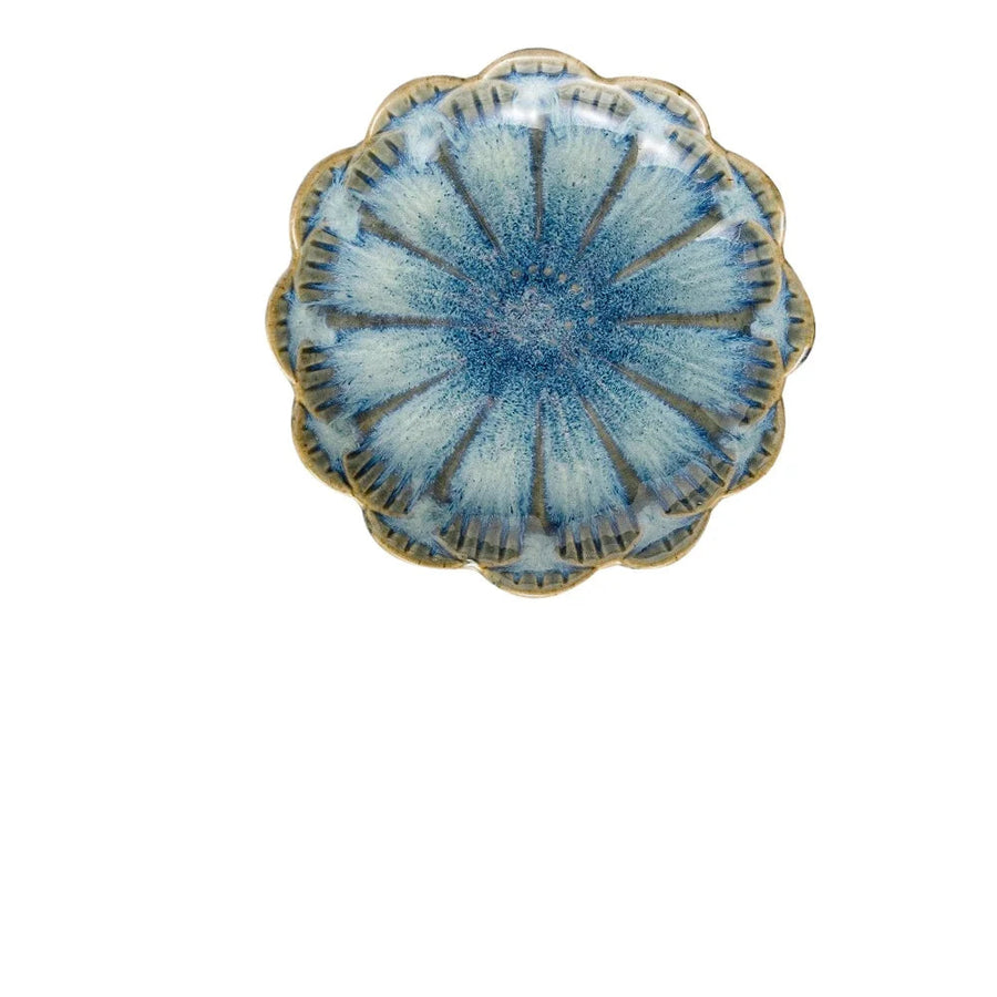 petal ceramic trinket dish, blue, reference photo