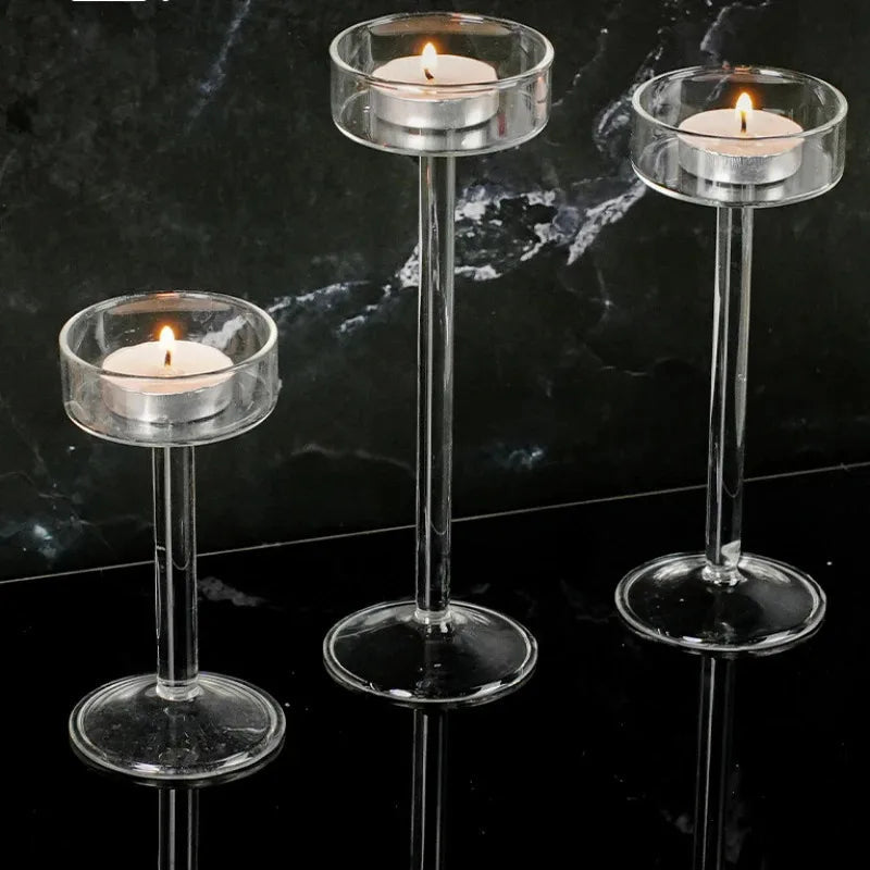tall glass tea light holder, set of 3, reference photo