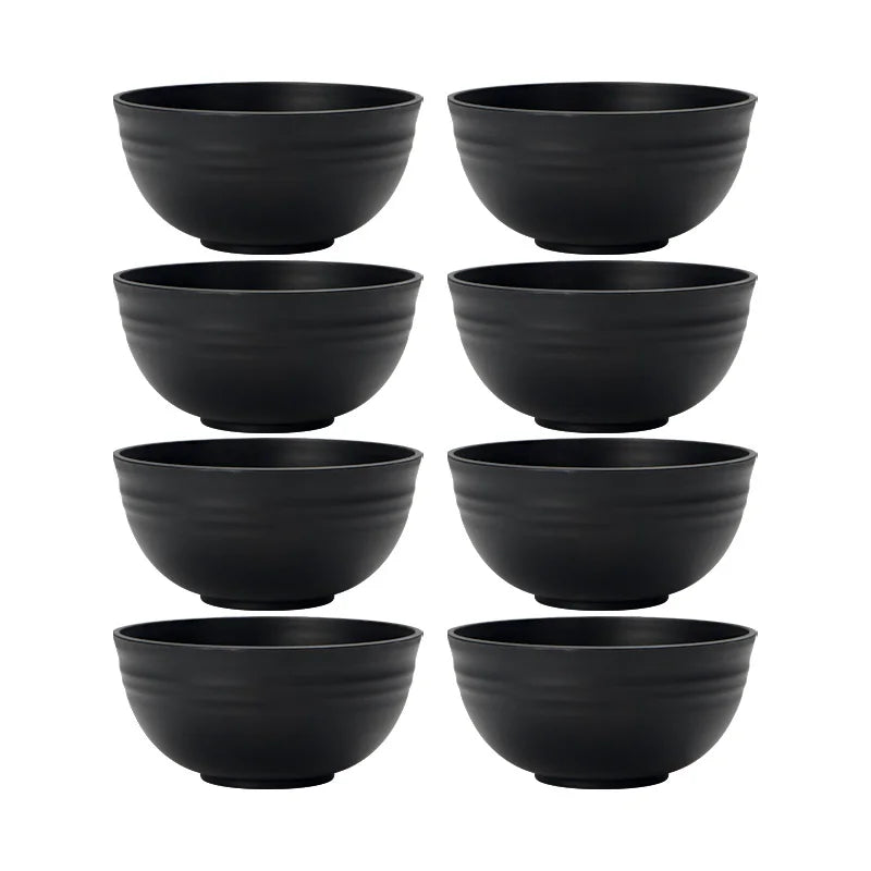 black plastic decorative bowl set, set of 8, reference photo