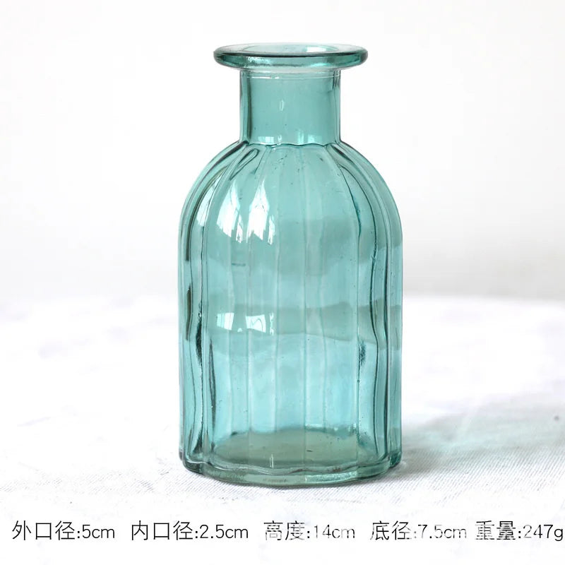 fluted glass bud vase, green, reference photo