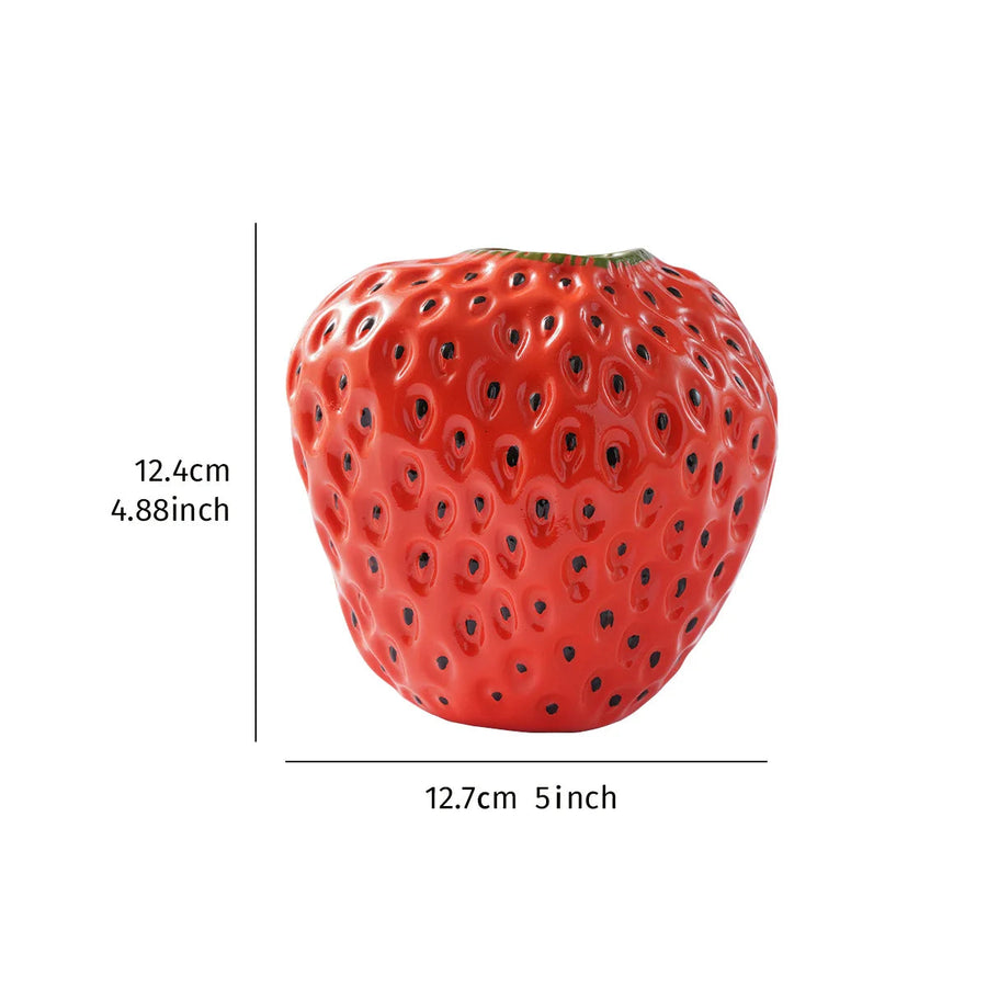resin strawberry bud vase, red / small, reference photo