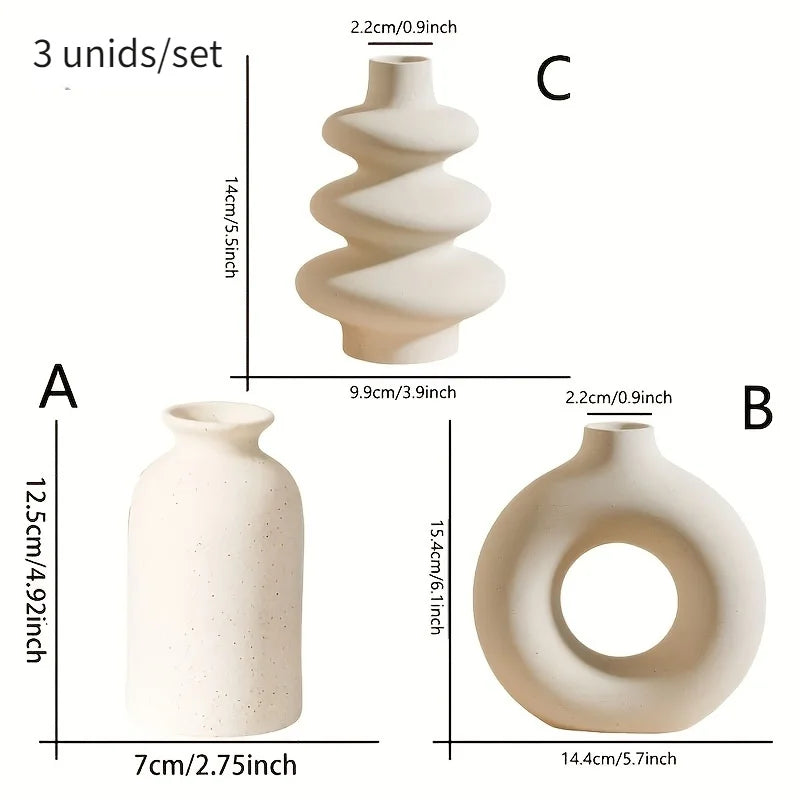 white ceramic vase, set of 3, reference photo