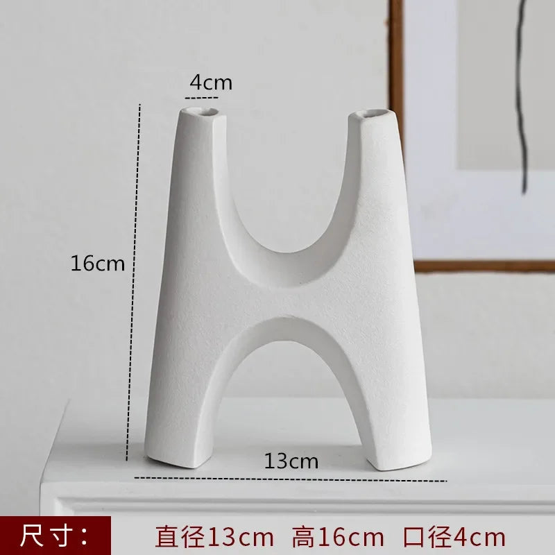 white twin arch ceramic vase, reference photo