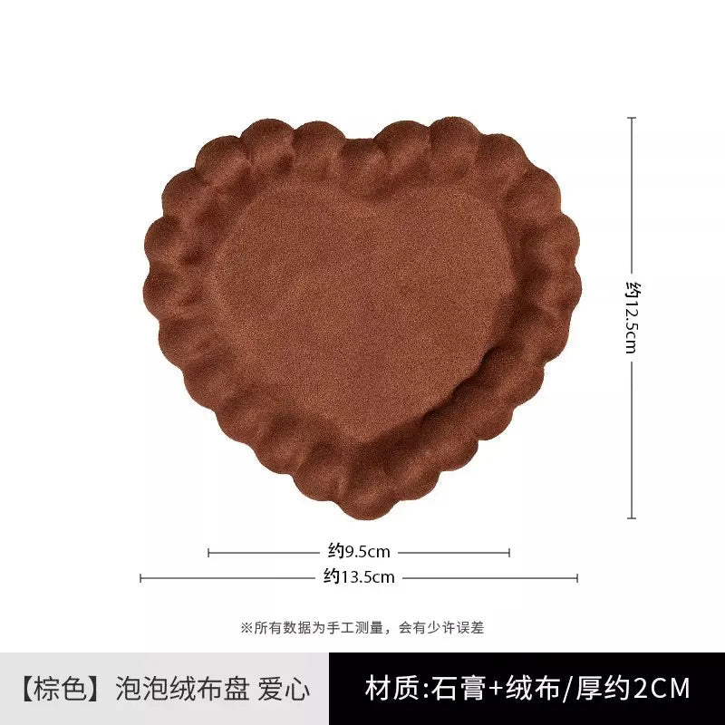 velvet heart trinket tray, brown, reference photo