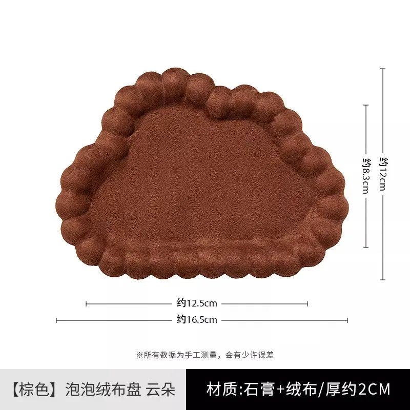 velvet cloud trinket tray, brown, reference photo