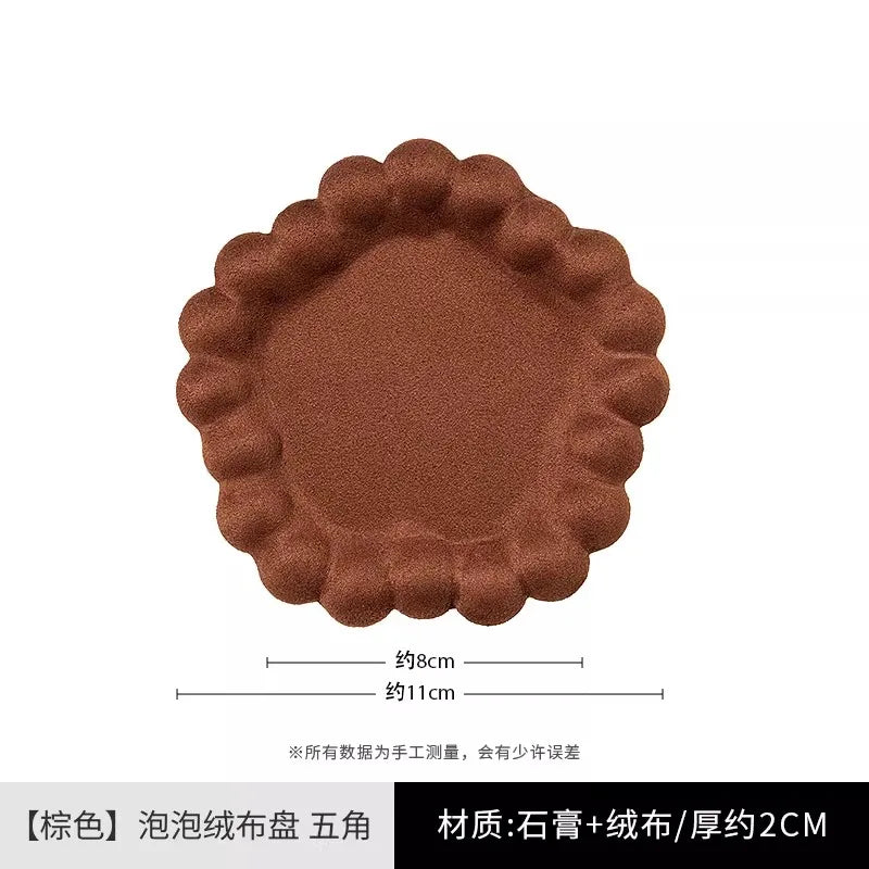 velvet pentagon trinket tray, brown, reference photo