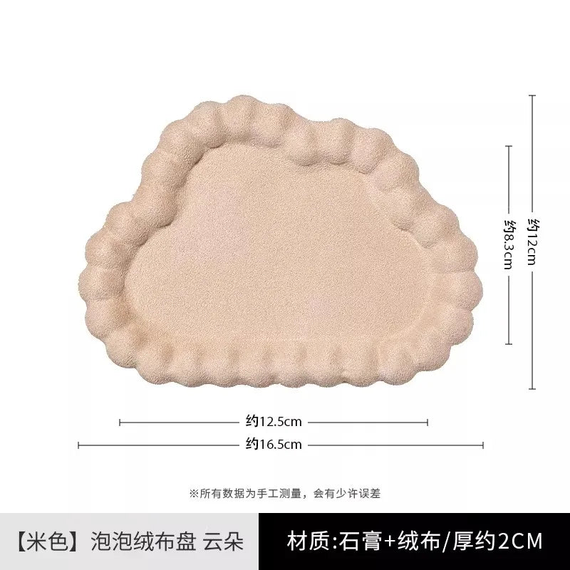 velvet cloud trinket tray, beige, reference photo