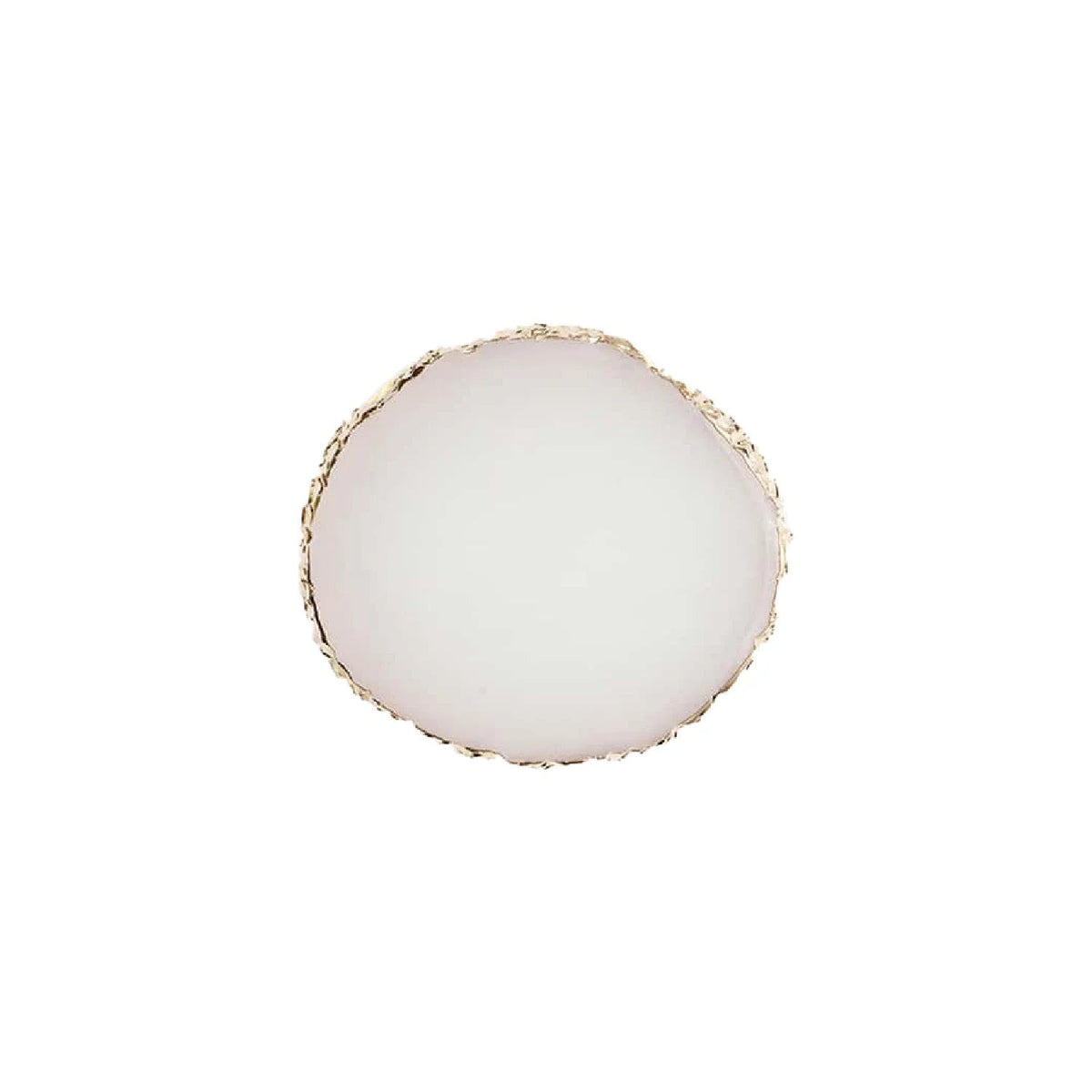 resin gold rim agate trinket tray, white, reference photo