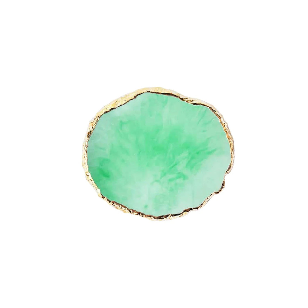 resin gold rim agate trinket tray, green, reference photo