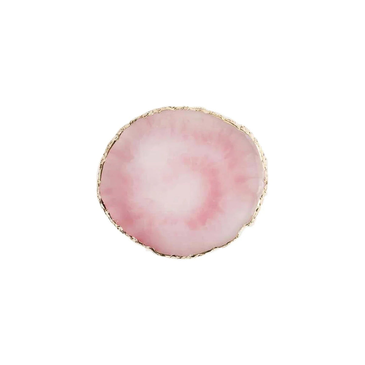 resin gold rim agate trinket tray, pink, reference photo