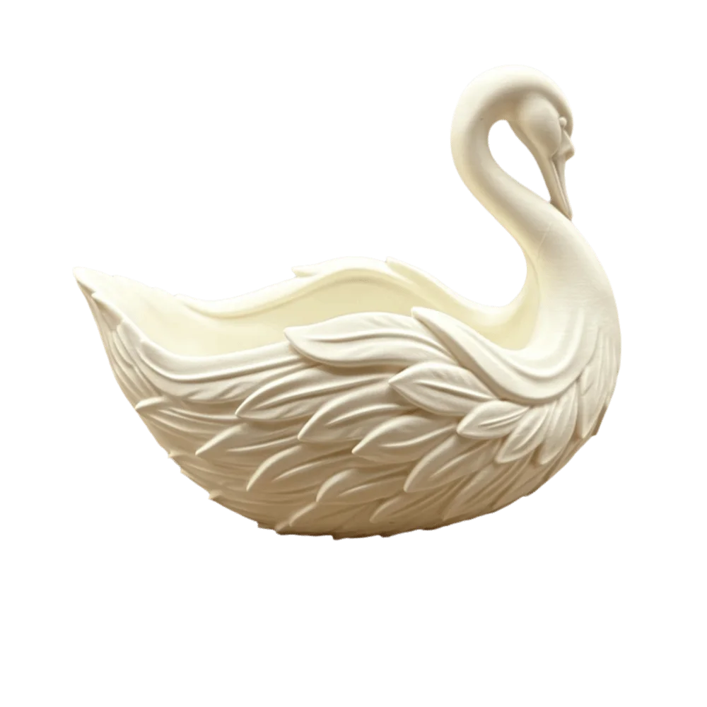 swan trinket dish, white, reference photo