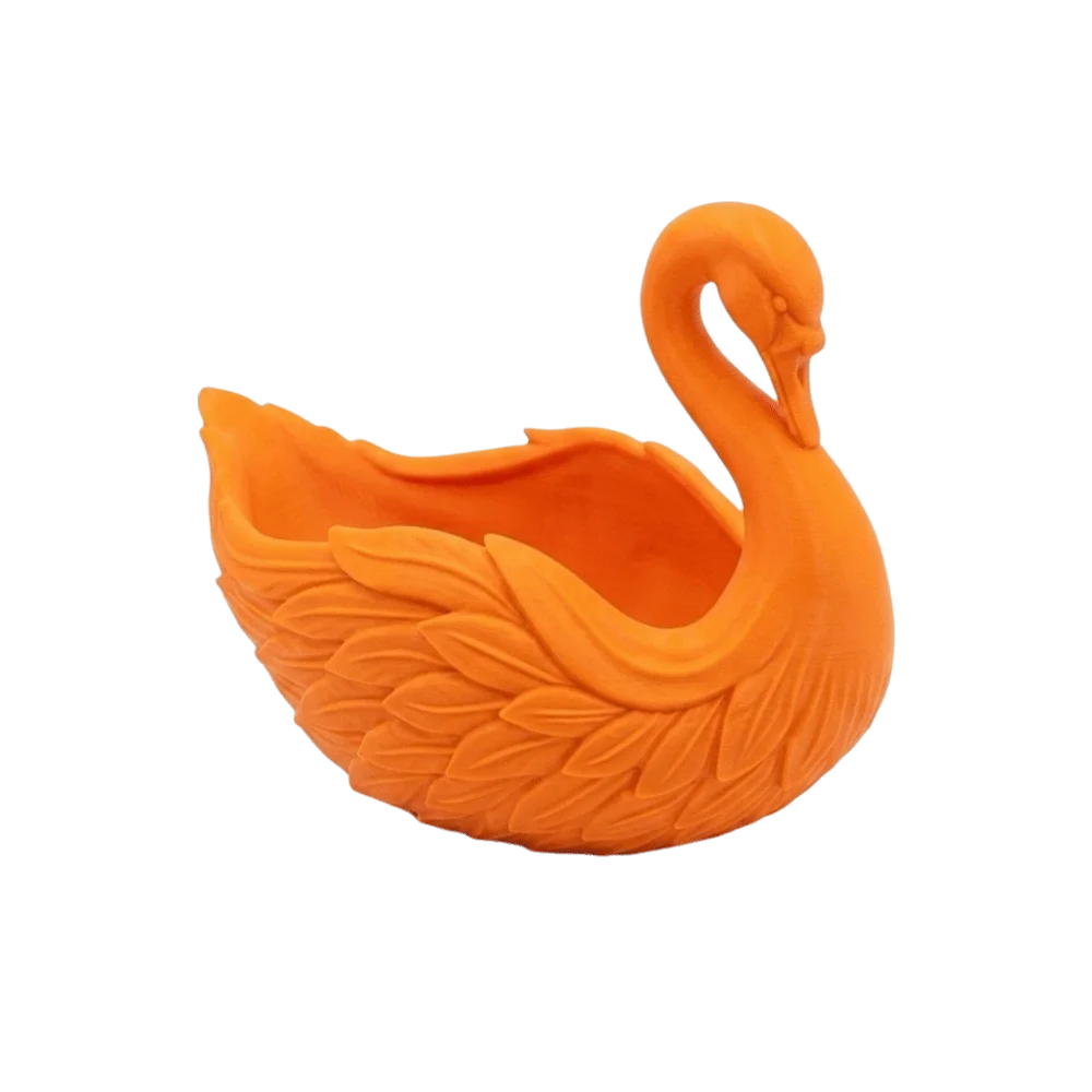 swan trinket dish, orange, reference photo