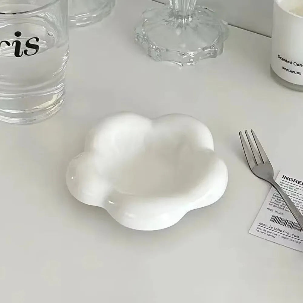puffy ceramic flower trinket dish, reference photo