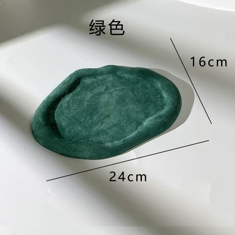 organic oval trinket tray, green, reference photo