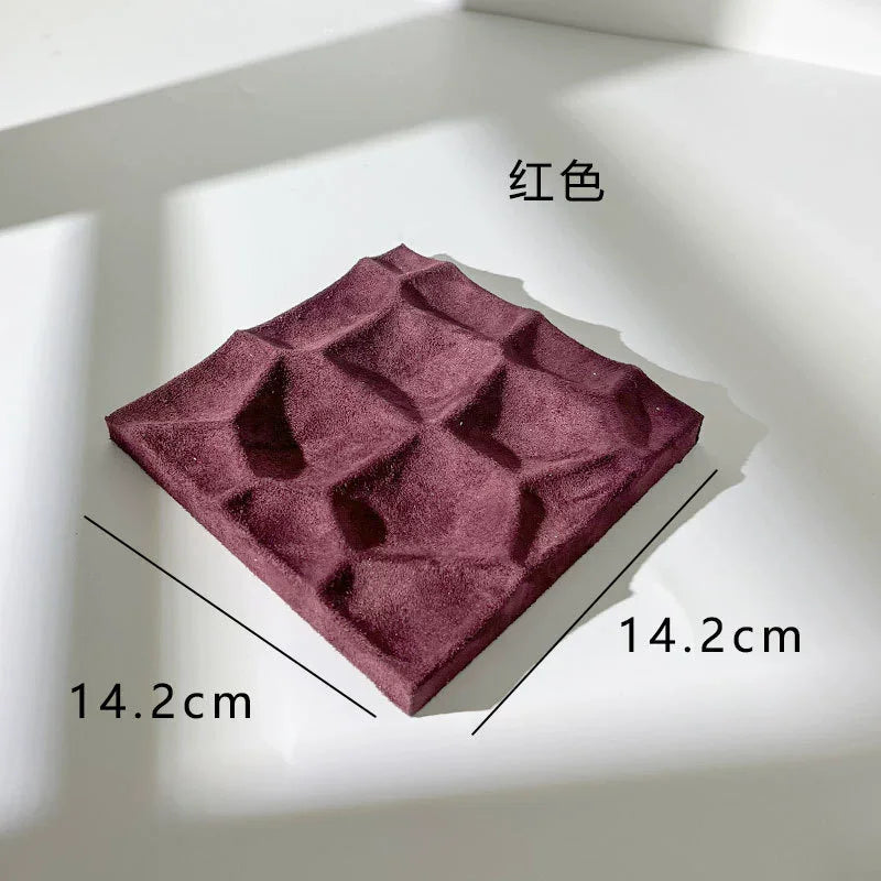 faceted square jewelry dish, burgundy, reference photo