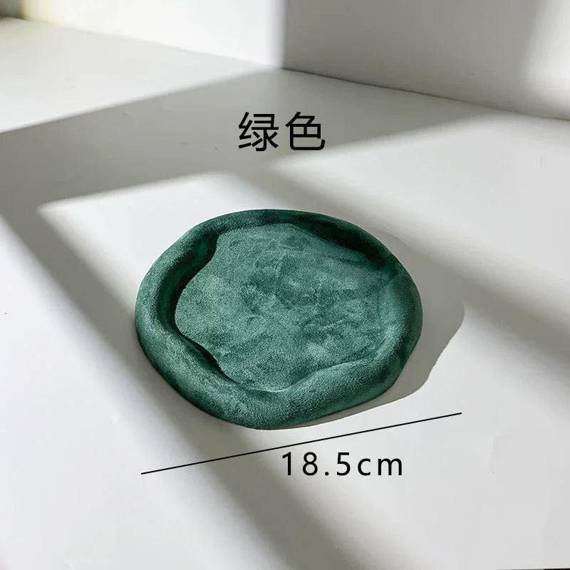round pebble trinket dish, green, reference photo