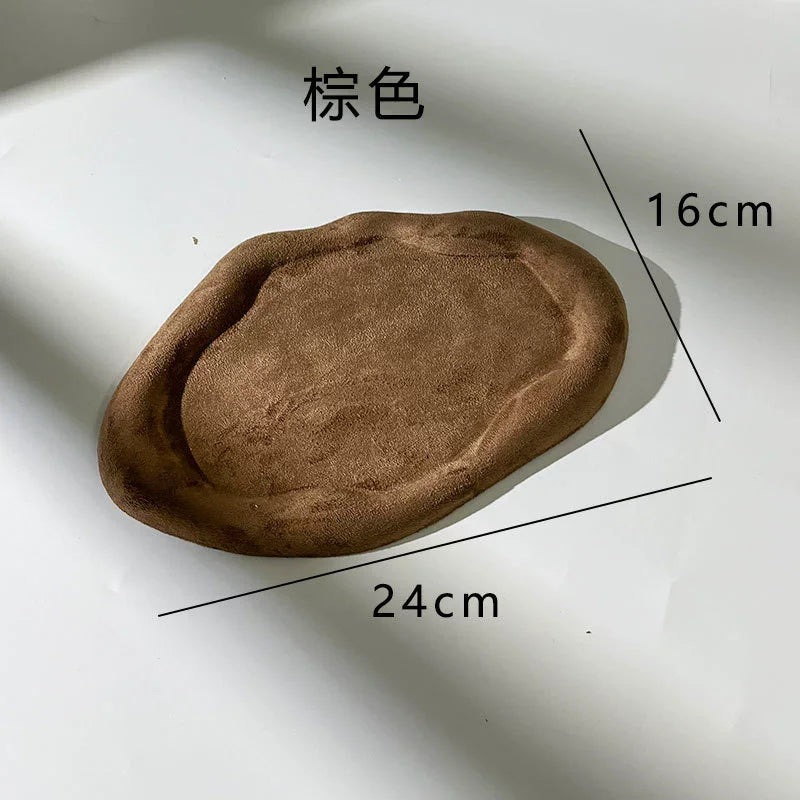 organic oval trinket tray, brown, reference photo