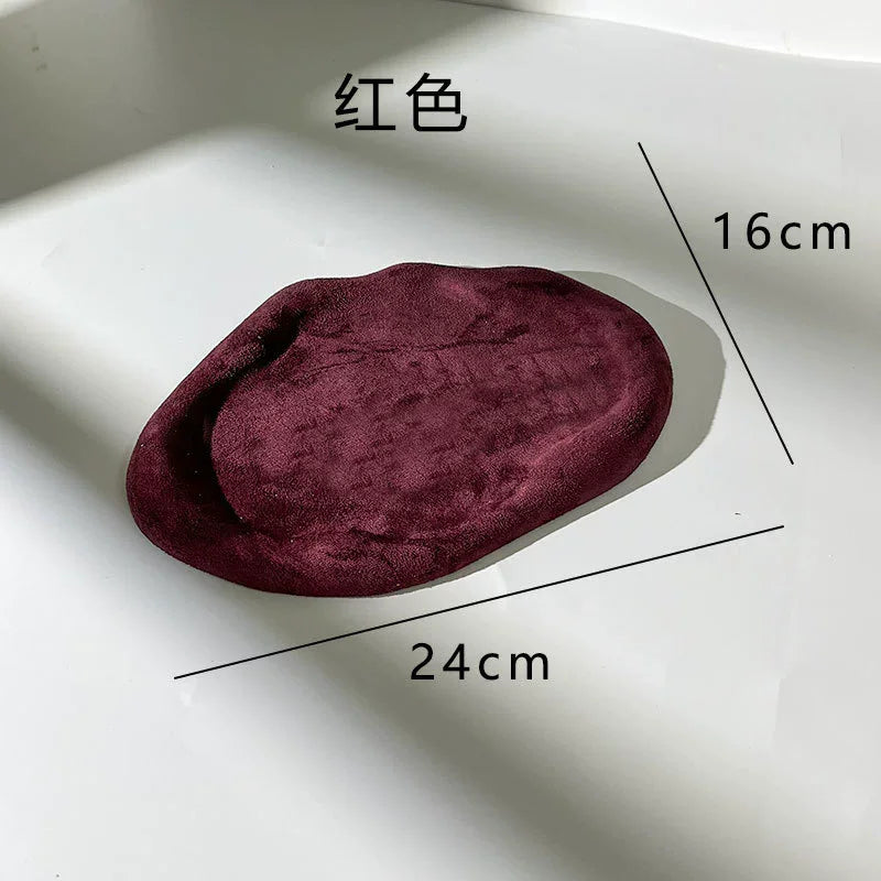 organic oval trinket tray, burgundy, reference photo