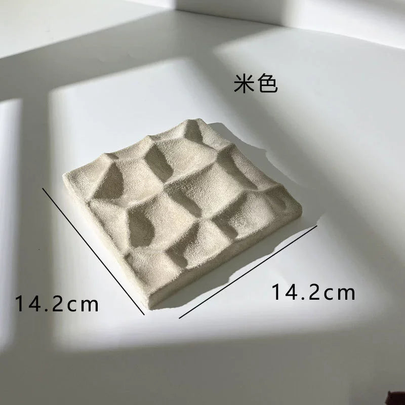 faceted square jewelry dish, beige, reference photo