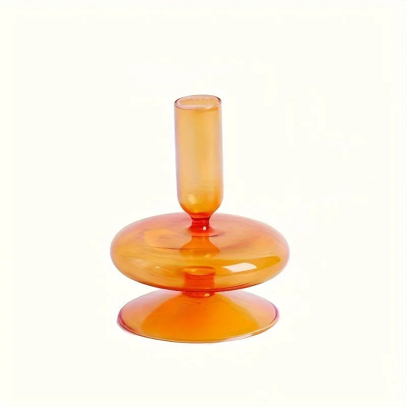 orange glass disc candle holder, reference photo