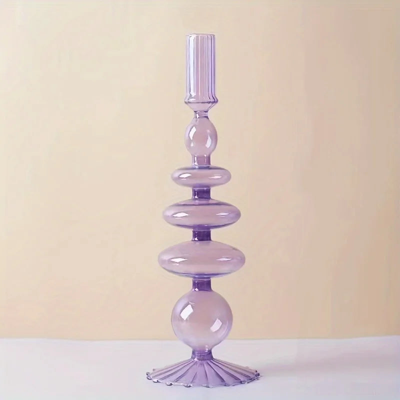 lilac glass tiered candlestick, reference photo