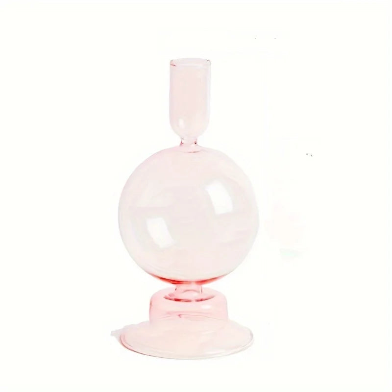 pink glass orb candle holder, reference photo