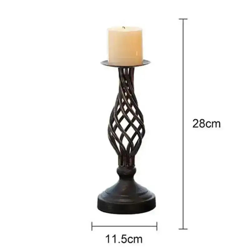 twisted metal pillar candle holder, large, reference photo