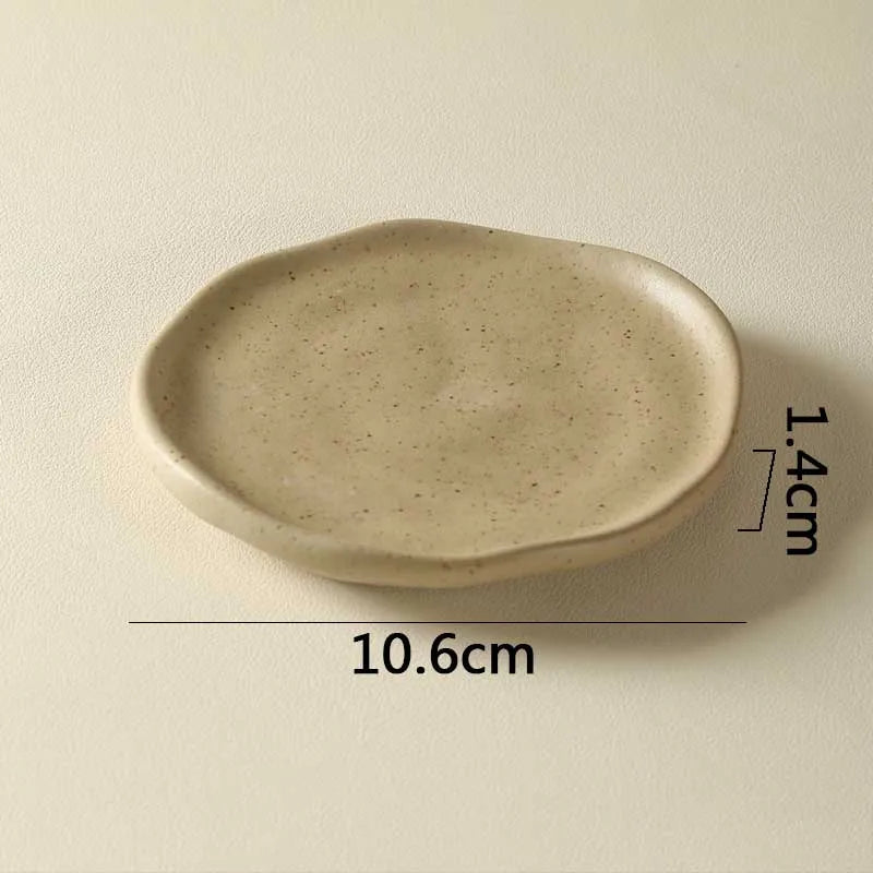 organic ceramic trinket dish, sand, reference photo