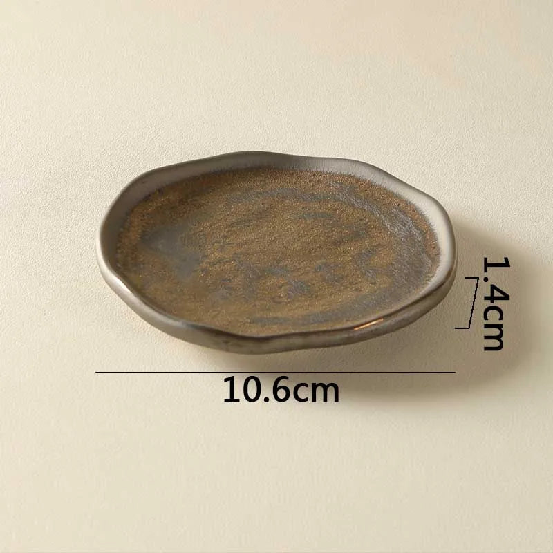 organic ceramic trinket dish, brown, reference photo