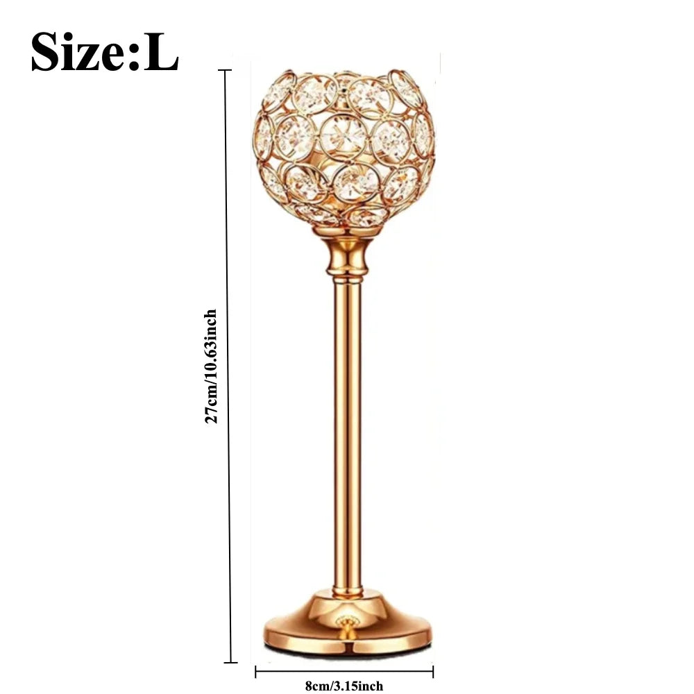 crystal globe tea light holder, gold / large, reference photo