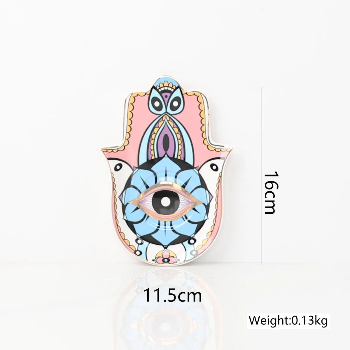 pink lotus ceramic hamsa trinket dish, reference photo