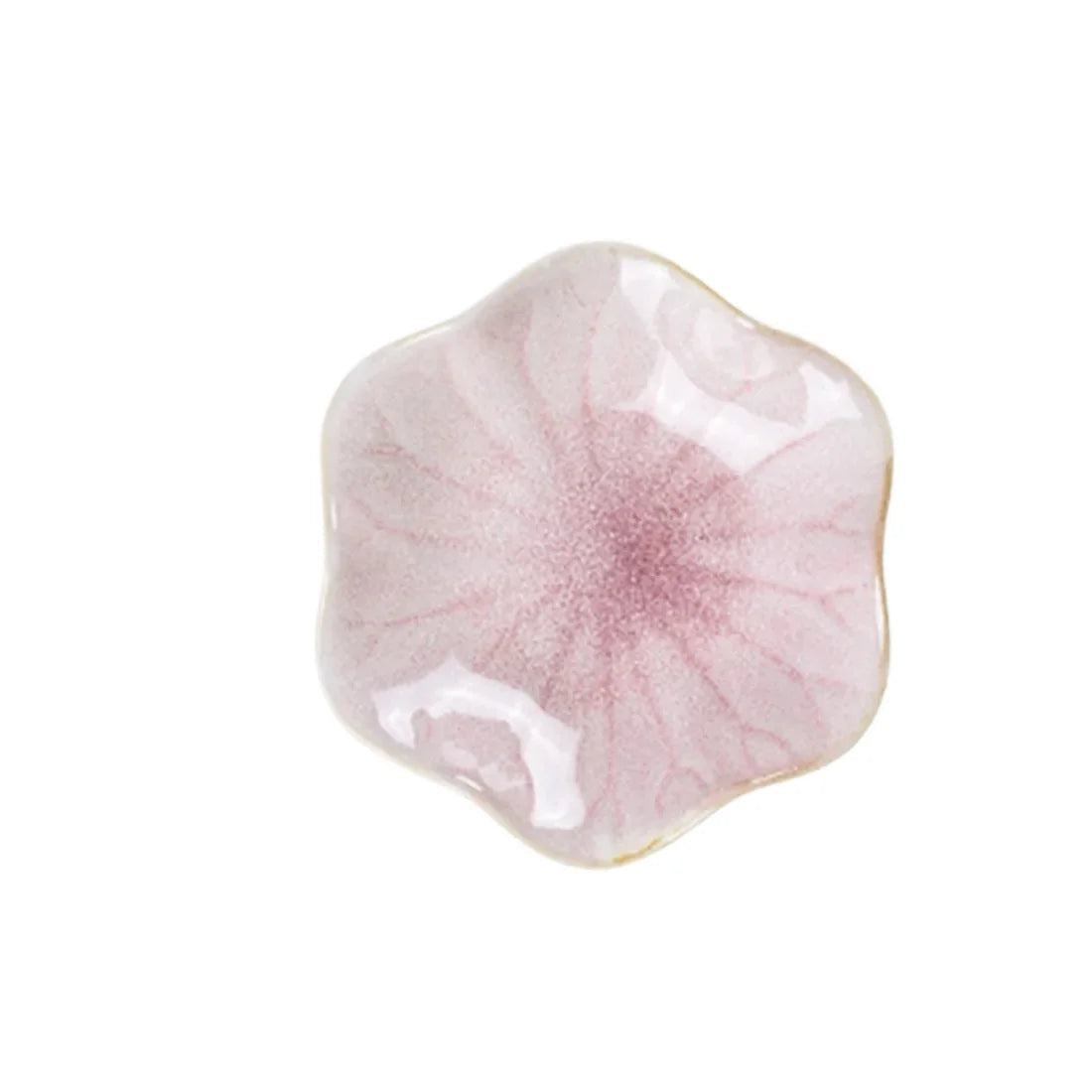 lotus leaf ceramic trinket dish, pink, reference photo