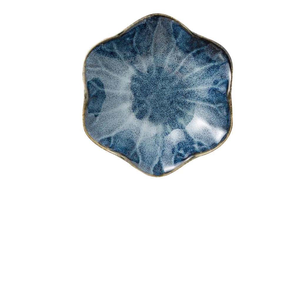 lotus leaf ceramic trinket dish, blue, reference photo