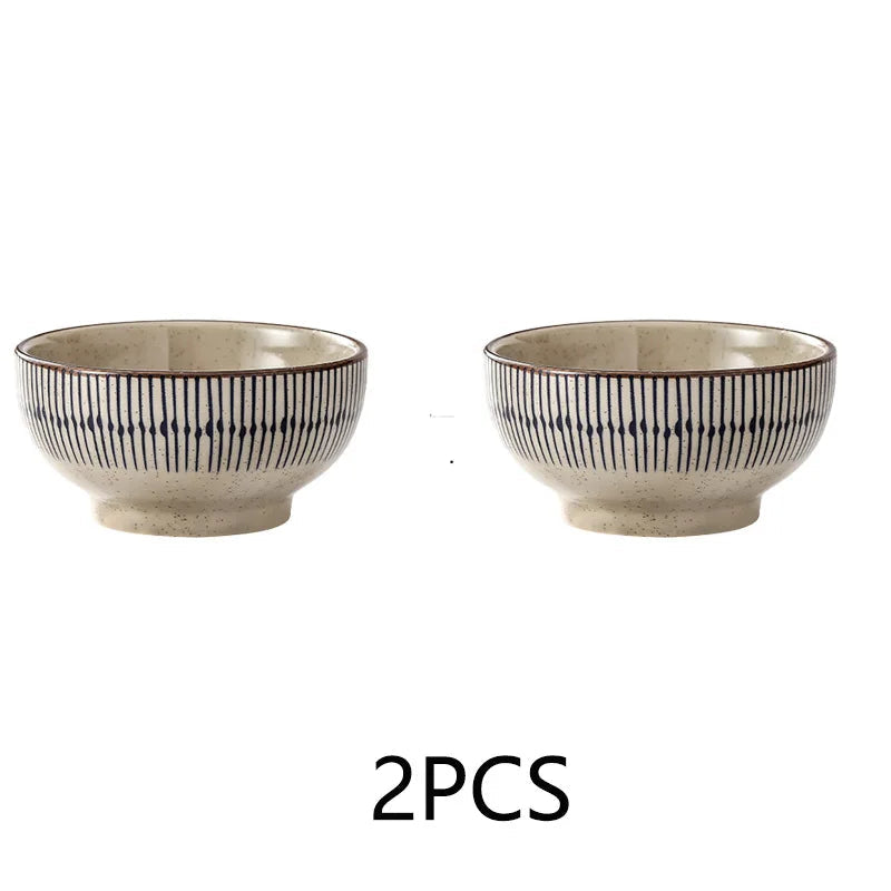 striped ceramic decorative bowl, set of 2, reference photo
