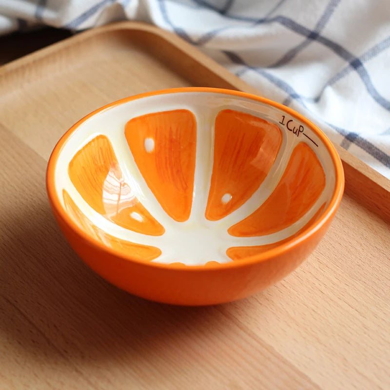 ceramic citrus slice decorative bowl, orange, reference photo