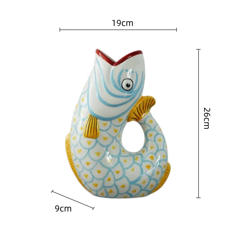abstract fish ceramic vase, reference photo