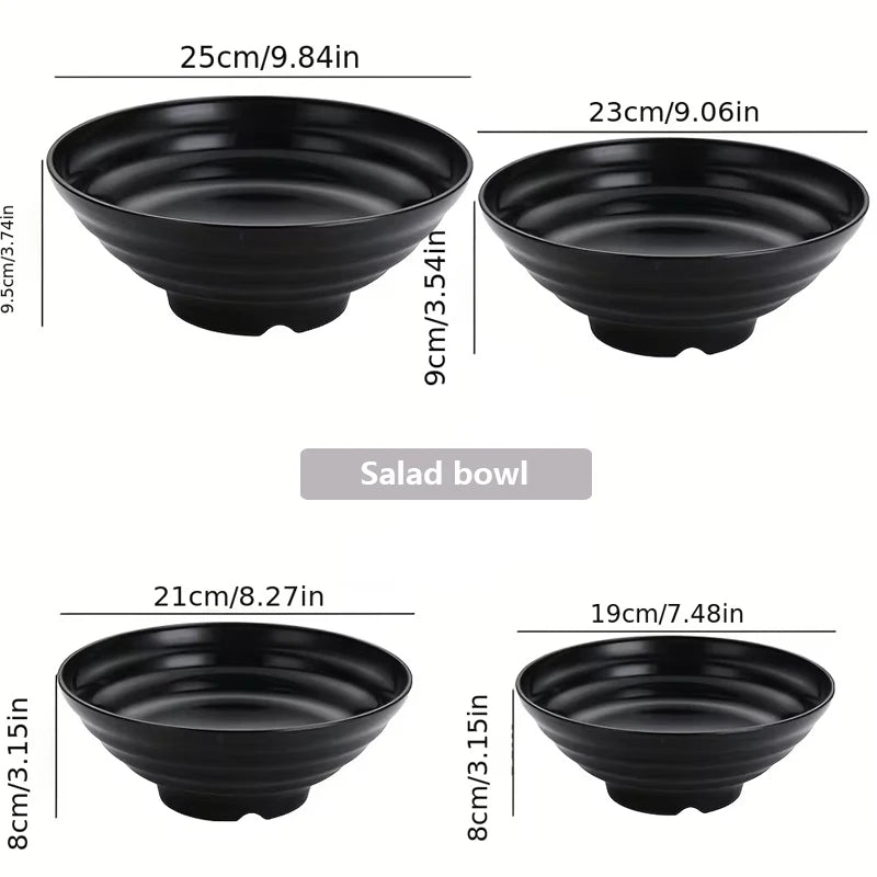 black ribbed plastic decorative bowl, 25 cm, reference photo
