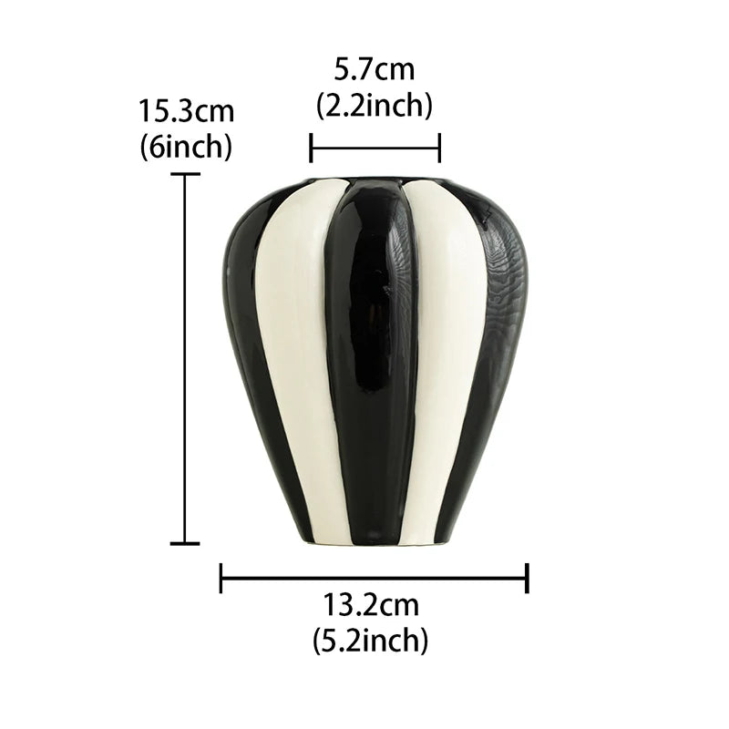 ink stripe ceramic vase, large, reference photo