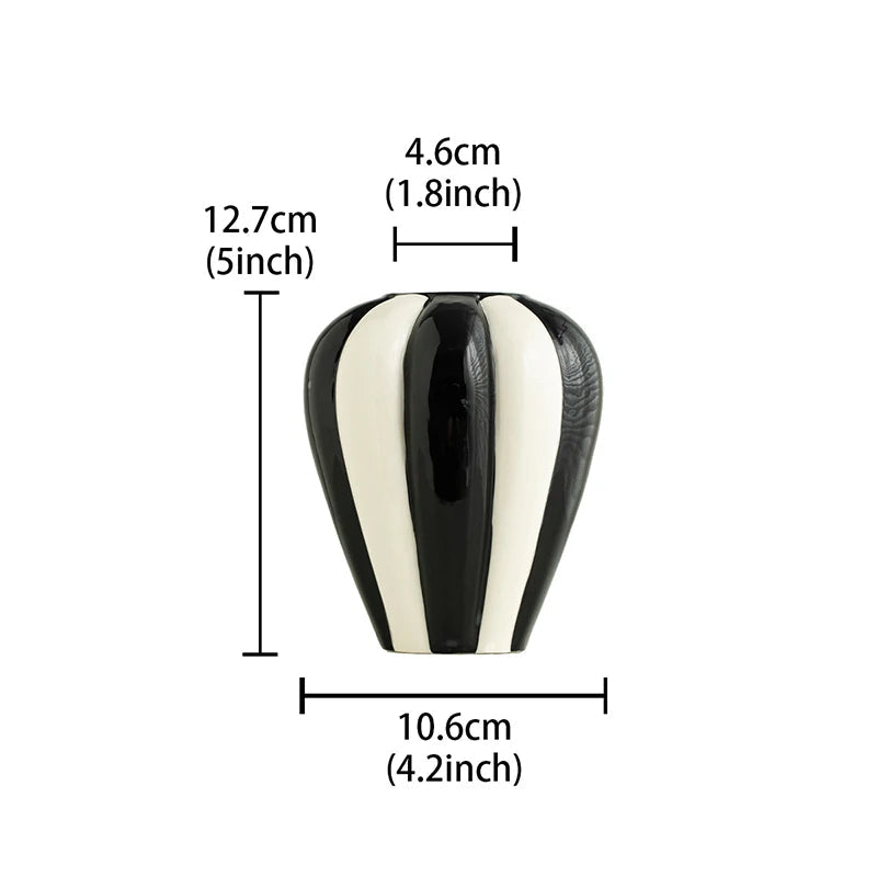 ink stripe ceramic vase, small, reference photo