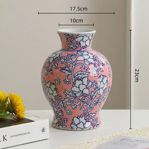 peony porcelain jar vase, rose lilac, reference photo
