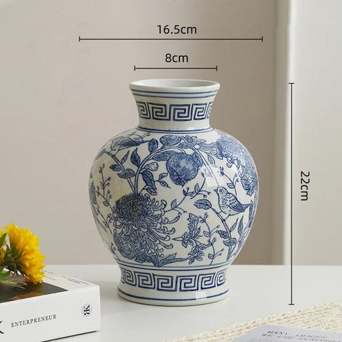 blue fret porcelain vase, reference photo