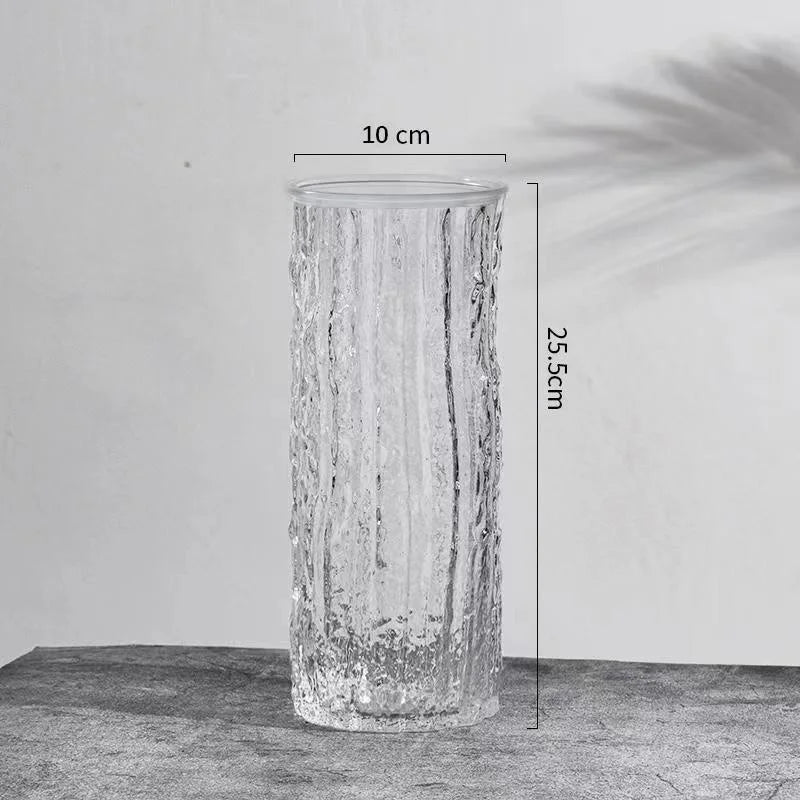 glacier glass vase, clear large, reference photo