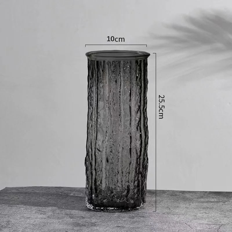glacier glass vase, smoke large, reference photo