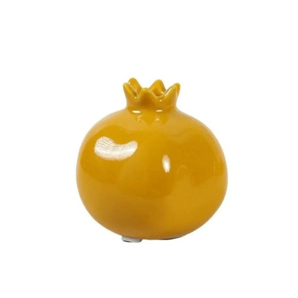 pomegranate ceramic bud vase, yellow, reference photo