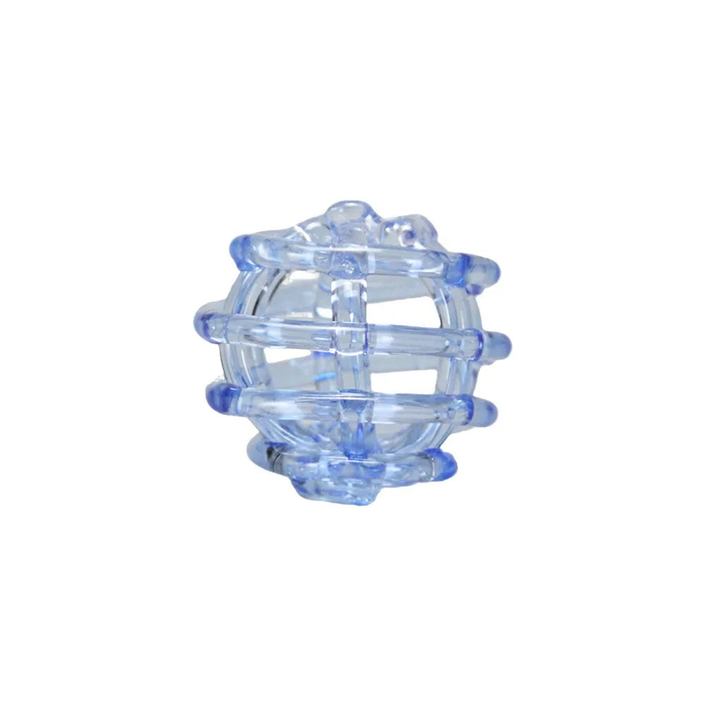 woven glass orb bud vase, blue, small, reference photo