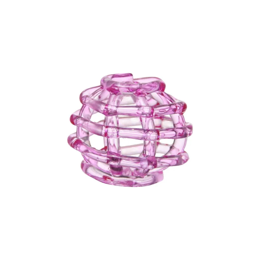 woven glass orb bud vase, pink, small, reference photo