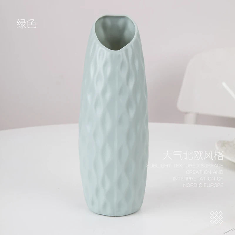 quilted slant plastic vase, mint, reference photo