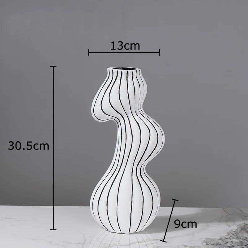 striped wave ceramic vase, reference photo