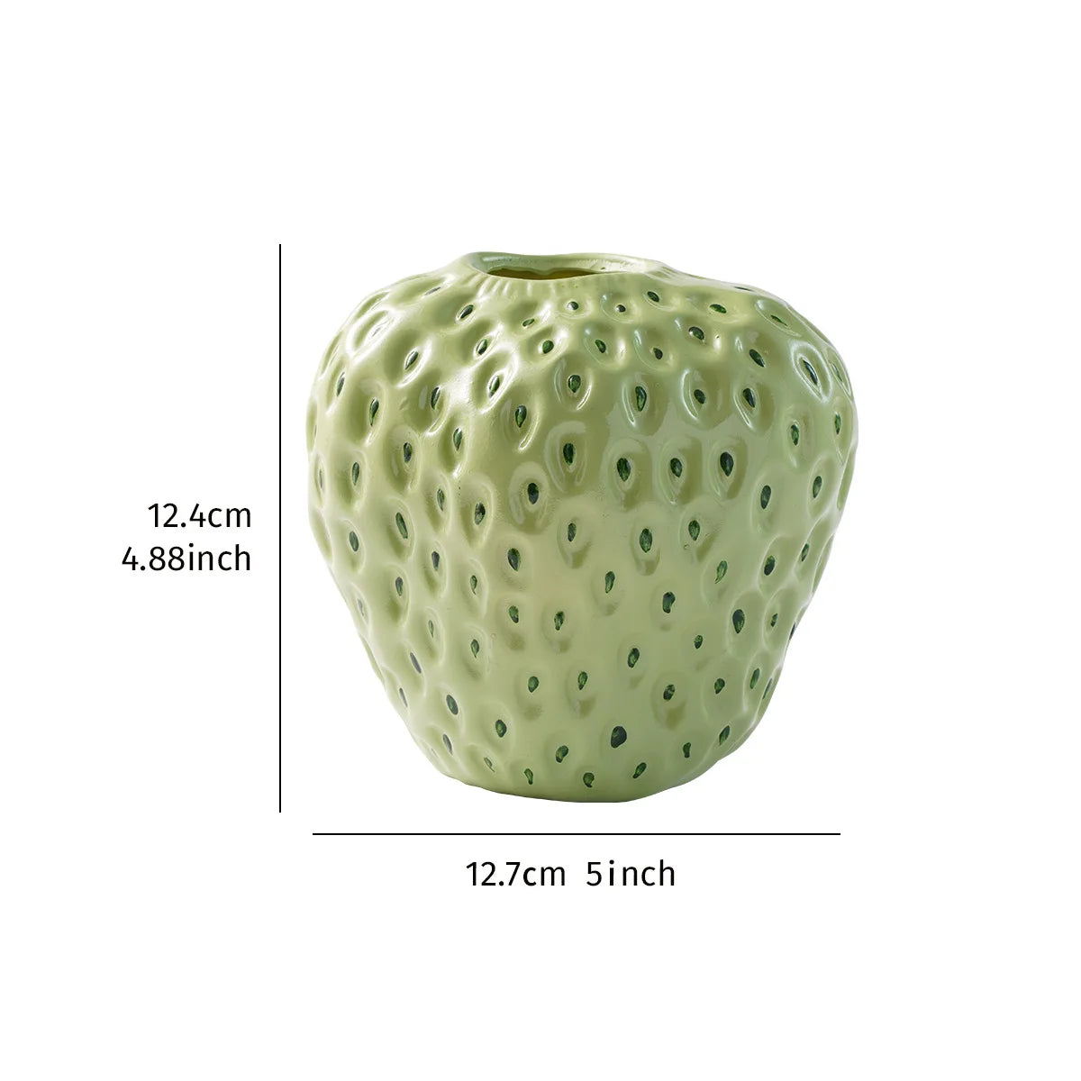 resin strawberry bud vase, green / small, reference photo
