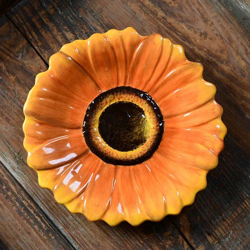 sunflower ceramic trinket plate, reference photo